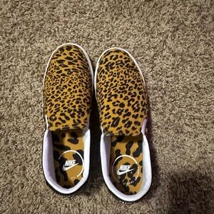 Cheetah leopard Nike Slip Ons